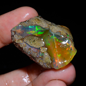 Lote de 3 Piezas de Ópalo Etíope Welo Fire Oily, 100% Natural, Grado Premium, Gema en Bruto, Certificado por Terceros, para Joyería - Product Image 4