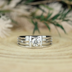 1ct VVS Moissanite Rose Gold Plated 925 <b>Silver</b> for Certified Iced Out Fashion <b>Men's</b> Wedding <b>Ring</b> - Product Image 6