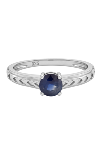 Anillo de Zafiro Azul en Plata de Ley 92.5 KLSR-11828 - Product Image 2