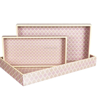 Plateau de service décoratif moderne en bois MDF avec impression autocollante émaillée, personnalisable en couleur et en taille
