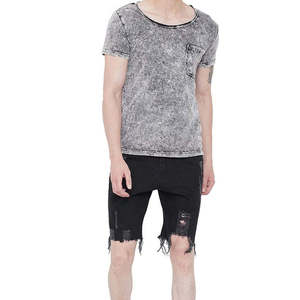 Camiseta de Hombre de Alta Calidad, Personalizada, con Lavado Ácido, Estilo Vintage, Desgastada, de Algodón, Manga Corta, Cuello Redondo, con Bolsillo, Estilo Urbano - Product Image 6