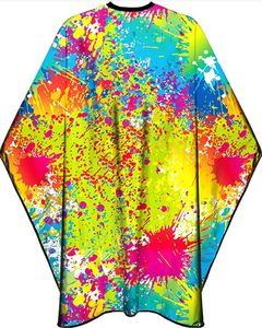 Bata de Barbero Impermeable de Poliéster con Diseño Splatter Art, con Detección de Agujas y Fusión sin Costuras, Unisex - Product Image 1