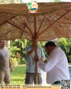 Parasol de luxe, nouveau modèle, en fibre de coco écologique, fabriqué au Vietnam - Product Image 5