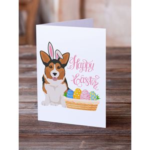 Whimsical A7 Tamaño 5x7 Pembroke Corgi Tarjetas de felicitación de Pascua Paquete de 8 tarjetas de nota en blanco con sobres - Product Image 2