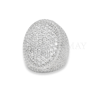 Iced Out <b>Dome</b> <b>Ring</b> Moissanite Diamond 925 Silver Hip Hop Statement <b>Ring</b> Luxury Bubble <b>Ring</b> - Product Image 2