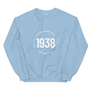 Unisex White Crewneck <b>Light</b> Blue Sweatshirt <b>Circle</b> Embroidered Graphic Fleece Pullover Long Sleeve Casual Fashion Apparel - Product Image 1