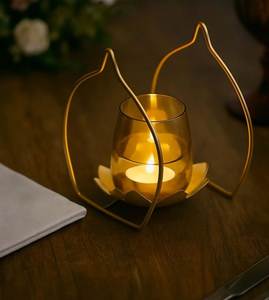 Wedding Event Decoration Collection Holiday Gift House Gold Finish Christmas Tealight Holder Contemporary Home Decoration - Product Image 4