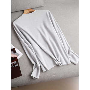 Bacis 2023 femmes col montant pull pull gris clair tout match vêtements d'extérieur nouveau automne hiver - Product Image 1