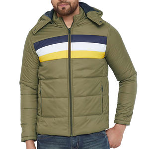 Chaqueta Acolchada Ligera con Capucha y Bolsillo Frontal Personalizada OEM para Hombre, Chaqueta de Invierno Cálida - Product Image 1