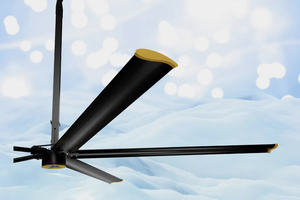 Ventilador de techo industrial moderno de gran diámetro con seis aspas aerodinámicas para ventilación de almacenes y comercios - Product Image 3