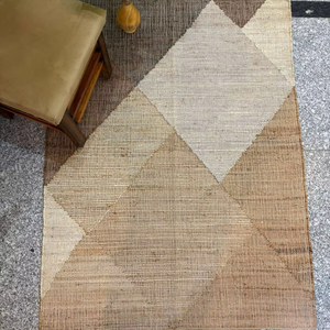 Alfombra de Yute Tejida a Mano con Patrón Geométrico, Fibra Natural Ecológica para Sala de Estar - Product Image 2