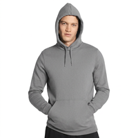 Erkek Siyah Kapüşonlu Sweatshirt Normal Kalıp Düz Renk Günlük Uzun Kollu %100 Pamuk Fransız Havlusu Çevre Dostu Kışlık Giyim