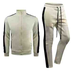 Survêtements d'hiver personnalisés de haute qualité pour hommes, doublés polaire, en polyester et coton, vêtements de sport antibactériens à séchage rapide avec cordon de serrage - Product Image 3