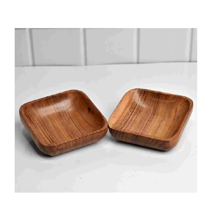 Eco-Friendly wood square bowl 2-Piece Set Fruit Vegetable Serving <b>Wedding</b> Handcrafted items and customized <b>packing</b> - Product Image 2