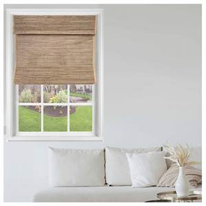 Persianas Romanas Inalámbricas Integradas de Diseño Natural Sencillo, Horizontales, de Alta Calidad, Ecológicas, de Bambú/Rami/Lino, para Ventanas Francesas - Product Image 1