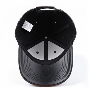 Casquette de baseball personnalisée de luxe, noire et marron bicolore, style sportif urbain - Product Image 6
