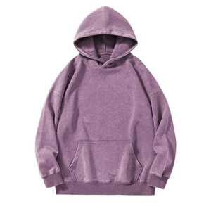 Sweat à capuche polaire vintage délavé surdimensionné pour homme – Coupe ample épaisse avec poche kangourou - Product Image 4