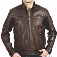 Veste en cuir de vache véritable pour homme