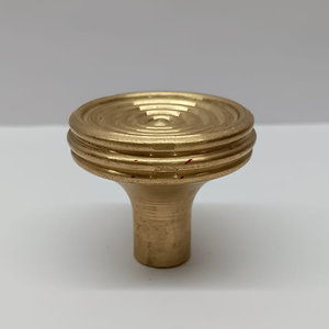 Round <b>Brass</b> Cabinet <b>Knob</b> Traditional Furniture Handle for Storage Closet Durable Design - Product Image 2