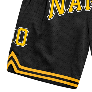 <b>Men</b> <b>Black</b> Gold Sublimated Mesh Basketball <b>Shorts</b> Polyester Athletic Sports <b>Shorts</b> Team Uniform Training Game Wear Performance - Product Image 5
