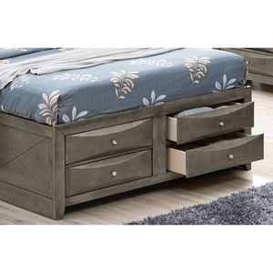 Letto Matrimoniale Moderno ed Elegante Grigio con Contenitore Sottostante per Case Contemporanee - Product Image 2
