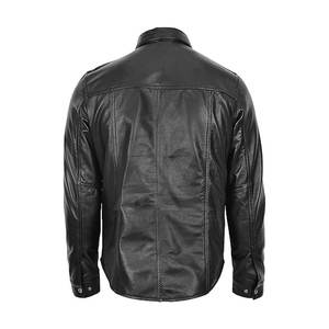 Chemises en cuir pour hommes sur mesure, vente en gros, manches longues, meilleure qualité, chemises en cuir à manches boutonnées unies - Product Image 2