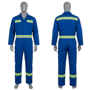 Overol Industrial para Hombre, Uniforme de Trabajo de Alta Visibilidad en Amarillo Reflectante, 260 GSM, Polialgodón, con Logotipo Termotransferible, Traje Resistente - Product Image 6