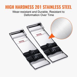 Rodilleras de hormigón de acero inoxidable de 28 ''X 8'' Par de correas deslizantes móviles para acabado de hormigón de cemento - Product Image 6