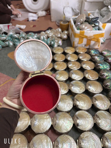 Handmade <b>Abalone</b> <b>Shell</b> Jewelry Box Round Oval Organizer Red Velvet Lining Luxury Royal Gift Vietnam Mother Of Pearl Jewelry Box - Product Image 3