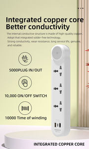 Enchufe de Mesa de la Serie WISH con 3 Tomas de Corriente, 2 Puertos USB A + 1 Puerto Tipo C, 10A, 2000W, Carga Rápida, Innovaciones 2026 para el Hogar - Product Image 4