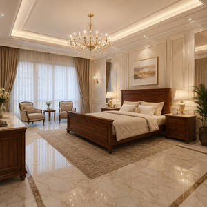 Lit King Size en Bois de Teck Massif Mulyo, Style Moderne et Contemporain, Qualité Premium, Construction Robuste, Meubles de Chambre à Coucher - Product Image 4