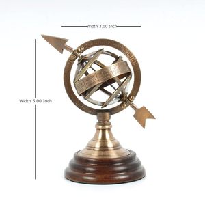FASHION CRAFT Brass Armillary Sphere Celestial <b>Globe</b> Handmade French Country Traditional <b>Vintage</b> Style Art Rotating Design - Product Image 3