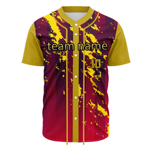 Custom LOGO High Quality Sublimation Print Plus Size Baseball Jersey Blank Button Down Youth Set Unisex Oversize Uniform - Product Image 3