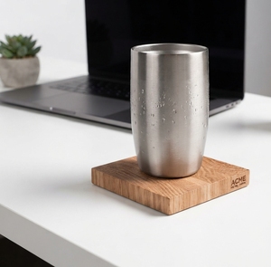 Pure Wood <b>Drink</b> <b>Coasters</b> in Modern Walnut with Natural Finished Modern Design Perfect for Home Restaurant Table Accessory - Product Image 4