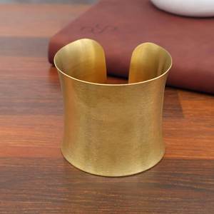 Chic Hammered Brass Cuff Stack Wedding Party Festive <b>Adjustable</b> Customized Vintage Chunky Bangle Statement Jewelry <b>Bracelet</b> - Product Image 2