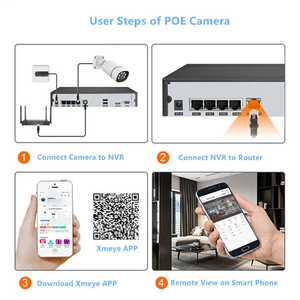 Caméra de surveillance intérieure extérieure 4MP 16ch IP POE étanche bullet CCTV 16 canaux avec système de caméra de vidéosurveillance nvr nvr - Product Image 2