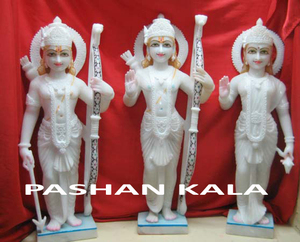 แฮนด์เมดแข็งสีขาวหินอ่อนRam Darbar Moorti - Product Image 5