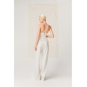 <b>Pants</b> For Women ODM ELEGANT DOUBLE PLEAT <b>PANTS</b> Premium <b>Linen</b> Casual ODM Support Private Label Women's Trousers - Product Image 5
