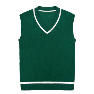 Pull-over tricoté unisexe à col en V pour l'école primaire, chaud et confortable en coton, personnalisable - Product Image 3