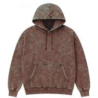 Sweat à capuche personnalisé vintage vieilli pour homme, effet délavé à l'acide, en molleton d'hiver, style streetwear, 100% coton respirant et à séchage rapide