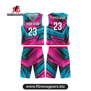Custom Basketball Jersey Set Sublimated V-Neck Sleeveless Unisex Adult Breathable Mesh Uniform - Product Image 5