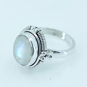Blue Fire Rainbow Moonstone <b>Ring</b> 925 Sterling <b>Silver</b> Handmade <b>Statement</b> Promise <b>Ring</b> for Women Boho Oval June Birthstone Jewelry - Product Image 2