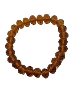 Bracelet rond à facettes en pierre d'obsidienne orange Feng Shui fait à la main pour hommes et femmes, taille 8-10 mm, bijoux de mode énergétiques - Product Image 3