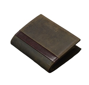 Vintage Crazy Horse Genuine Leather Bifold Flip ID <b>Wallet</b> for <b>Men</b> Slim Vertical Card Slots Coin <b>Zip</b> Compartment Open RFID - Product Image 5