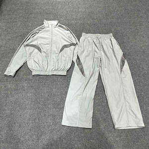 Wholesale Custom Men Tracksuit 2 Piece Set <b>Reflective</b> Streetwear Windbreaker <b>Jacket</b> and Pants Athletic Jogging Sweatsuit Set - Product Image 4