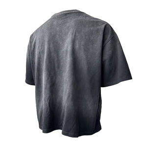 Custom <b>logo</b> Digital Printing Vintage Boxy Fit T-Shirts 300 Gsm Distressed t Shirt Acid Wash Streetwear with Mens t Shirts - Product Image 4