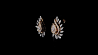 Pendientes de perlas de agua dulce con forma de lágrima para mujer |   Diseño de Hoja Marquise |   Joyería nupcial chapada en rodio de oro de 14 quilates |   Certificado por IGI |