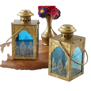 Classic Design Lantern With Glass <b>Panels</b> Embossing Design Portable Home <b>Decoration</b> Indoor Outdoor Use Wedding Garden <b>Decor</b> - Product Image 1
