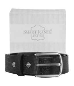 Cinturón de Cuero Genuino con Grabado de Cocodrilo Personalizado, Patrón de Cocodrilo Negro, Hebilla Personalizada, Marca Privada, Fabricante OEM, Venta al Por Mayor, Lujo - Product Image 2