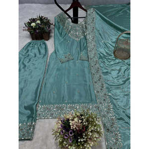 Hermosa ropa de fiesta bordada Kurti y Dupatta para vestidos de Graduación - Product Image 2